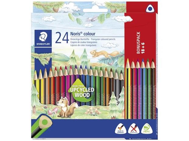 Staedtler Noris Triangular color pencils assorted colours 18+6