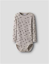 name it Nmmwang Wool Needle Ls Body - Grey - 98