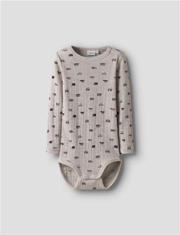 name it Nmmwang Wool Needle Ls Body - Grey - 98