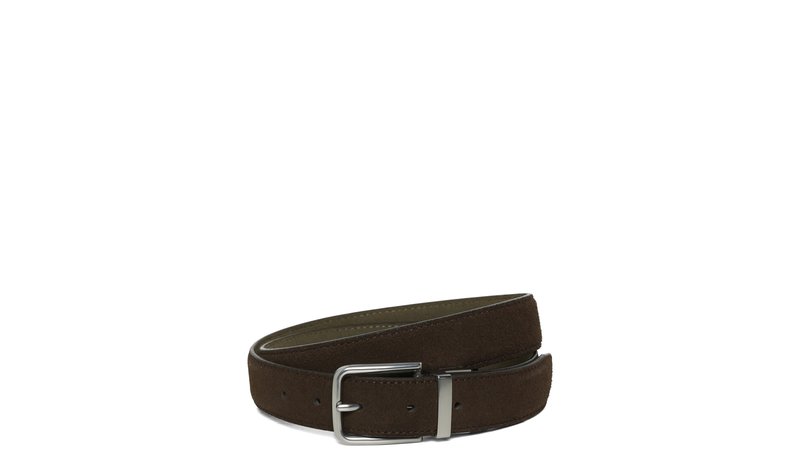 Mango Buckle Leather Belt - Brown - 110