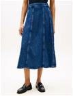 Tommy Hilfiger Dnm Ray Flared Midi Skirt Hw - Blue - 46