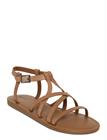 Mango Cross-Strap Leather Sandals - Brown - 39