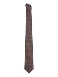 Mango Silk Cotton Polka Dot Tie - Brown - ONE SIZE