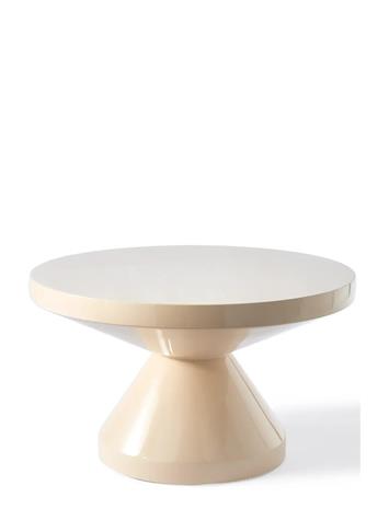 POLSPOTTEN Coffee Table Zig Zag Beige - Beige - Ø60X H35CM