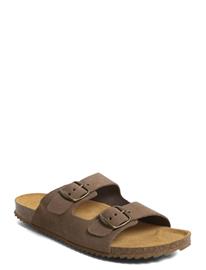 Mango Buckle Leather Sandals - Brown - 39