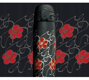 Zojirushi 480ml lämpömuki japanilaisilla kuvioilla, musta