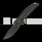 Reate Jack Jr. kääntöveitsi, Black Aluminum/Red Collar, Black DLC