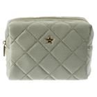 DARK Velvet Square Quilted Make-Up Pouch Small Milieu Green