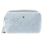 DARK Terry Quilted Make-Up Pouch Large Cool Blue & Milieu Green