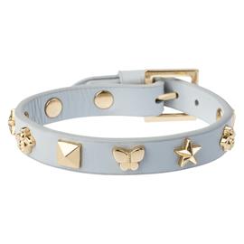 DARK Leather Sign Stud Bracelet Cool Blue 1 kpl