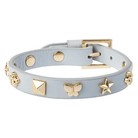 DARK Leather Sign Stud Bracelet Cool Blue 1 kpl