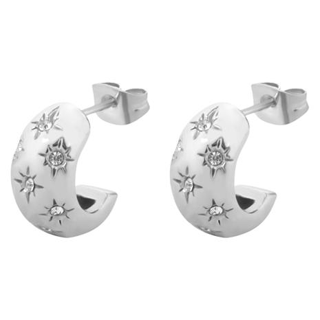 DARK Chunky Star Creole Small Silver – kuva 1/1