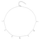 DARK Charm Necklace Extra Thin Silver