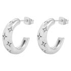 DARK Chunky Star Creole Silver