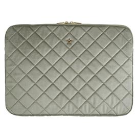 DARK Velvet Quilted Mac Cover Milieu Green