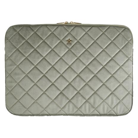 DARK Velvet Quilted Mac Cover Milieu Green