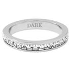 DARK Crystal Ring Broad Silver Size 3