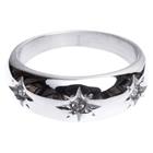 DARK Chunky Star Ring Crystals Str 4 Silver