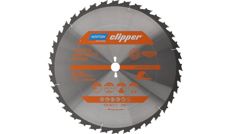 Pyörösaha Norton 450x30 mm, 36 hammasta, puulle
