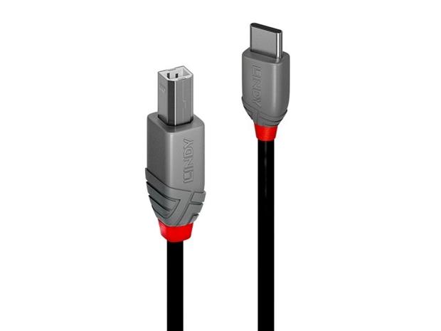 Lindy Anthra Line - USB-C cable - 24 pin USB-C to USB Type B - 2 m