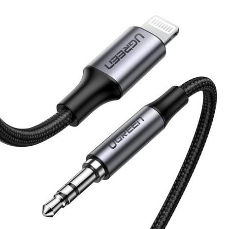 UGREEN Lightning To 3.5mm Aux Cable Aluminum Shell With Braided 1m (Black)