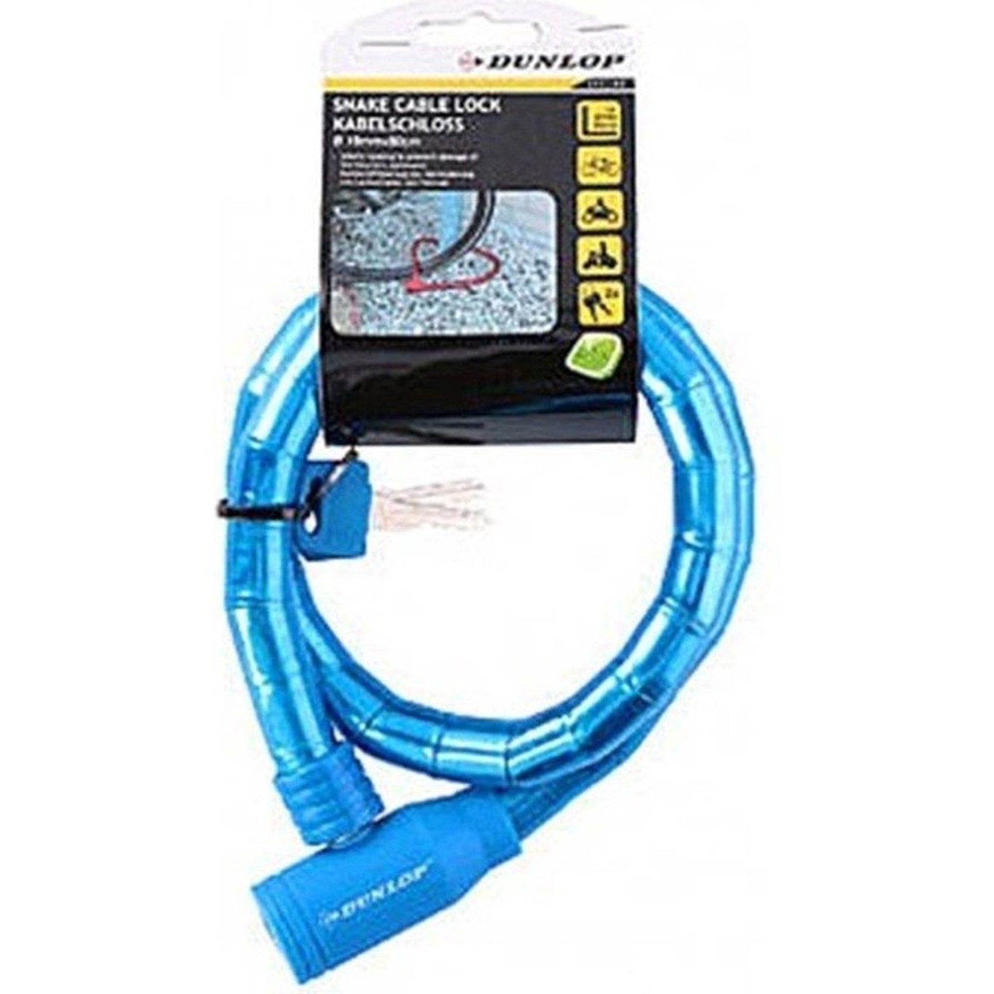 Dunlop anti-theft bicycle key lock - blue