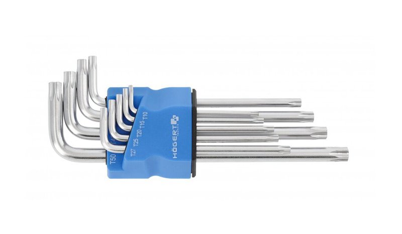 Hogert Torx S2 avainsarja, 9 kpl, pitkä – kuva 1/1