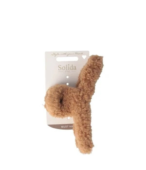 Solida Haarklammer Loop Form Teddy braun Hiuspinnit 1 kpl