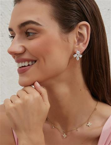 By Jolima Crown Mini Earring - Silver - ONE SIZE 2 cm – kuva 3/5