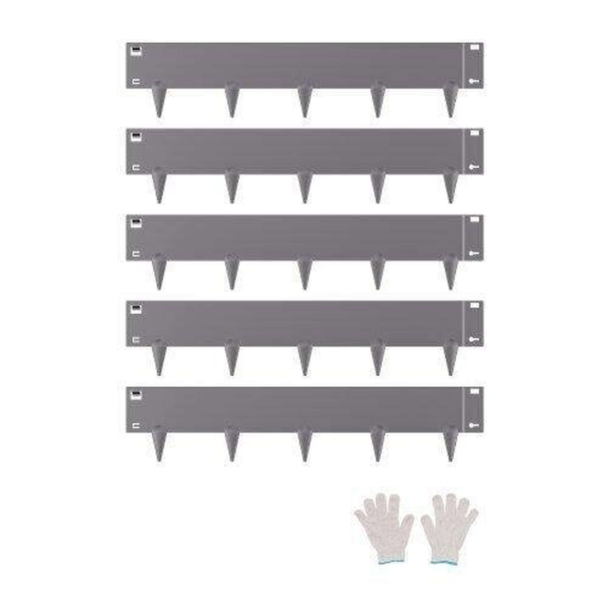 Teräksinen reunus nurmikoille ja kukkapenkkeihin 990 x 207 x 1,5 mm, harmaa (5 kpl.)