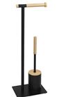 Brabantia wc-paperin ja wc-harjan teline, musta, 16 x 22 x 62 cm