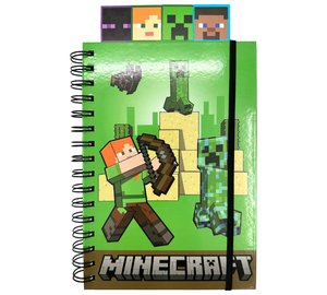Minecraft A5 kierremuistikirja ja kirjanmerkit