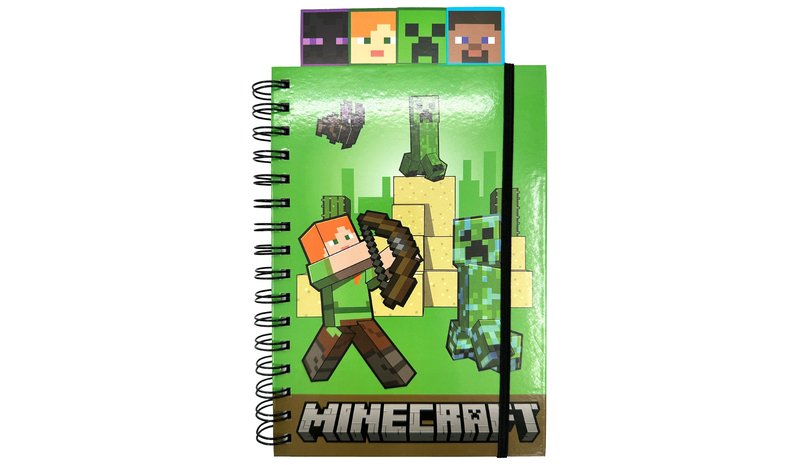 Minecraft A5 kierremuistikirja ja kirjanmerkit