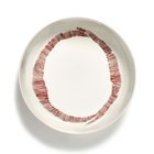 Serax Feast Deep Plate 22 Cm White / Red Striped - Syvät lautaset Kivitavara Valkoinen - B8921008C