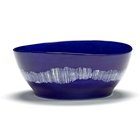 Serax Feast Bowl 18 Cm Dark Blue / White Striped - Tarjoiluvadit Kivitavara Valkoinen - B8921010C