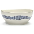 Serax Feast Bowl 18 Cm White / Blue Striped - Tarjoiluvadit Kivitavara Valkoinen - B8921010B