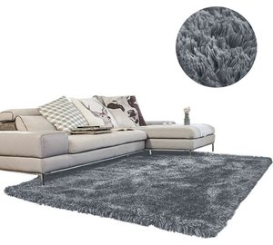 Pehmeä Shaggy matto 200x250 cm, tummanharmaa