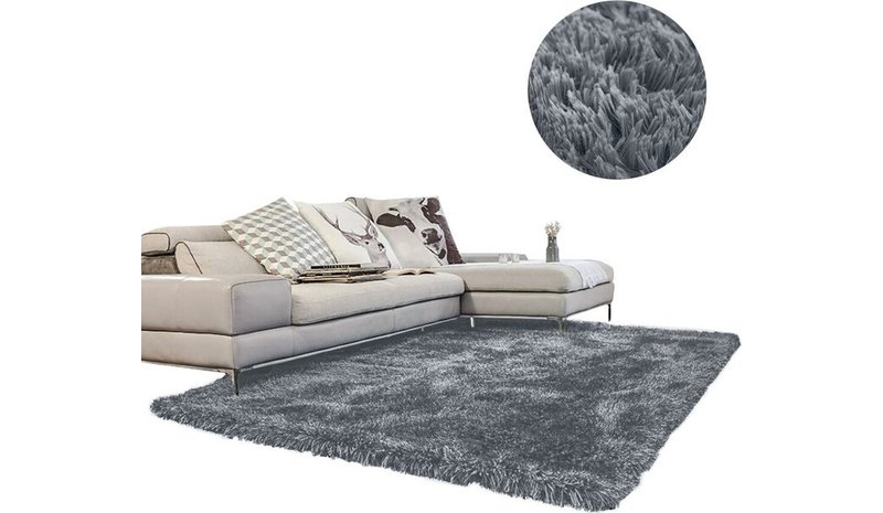 Pehmeä Shaggy matto 200x250 cm, tummanharmaa