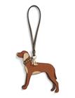 Lauren Ralph Lauren Suede-Trim Leather Vizsla Charm - Brown - ONE SIZE