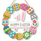 Pääsiäisoven seppele, puinen Hyvää pääsiäistä -kyltti, keväinen kodin koriste