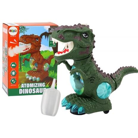 Vihreä leikkidinosauruksen, jossa on valot, äänet ja savut.