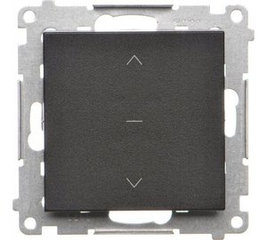 Simon 55 Switch verhoille, mattamusta, single