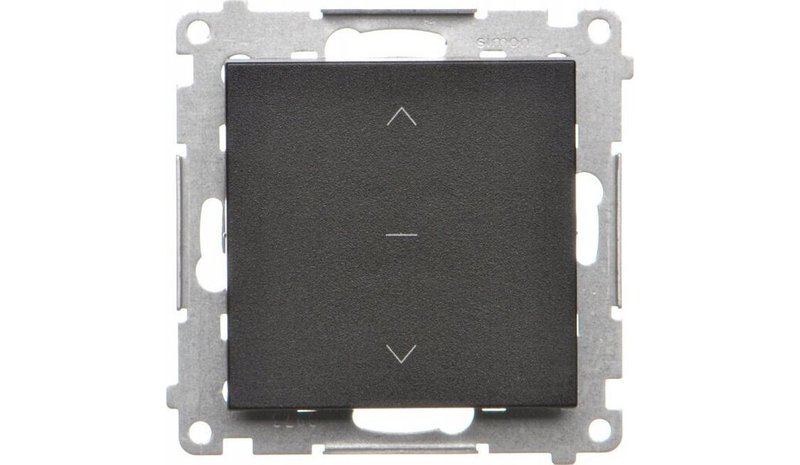 Simon 55 Switch verhoille, mattamusta, single