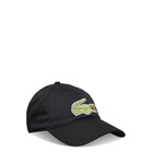 Lacoste Cotton Twill Cap With Crocodile Badge - Black - ONE SIZE