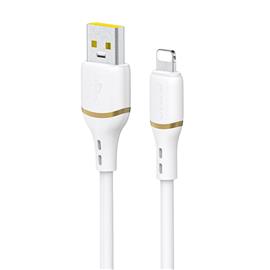 Dudao L25L USB-A - Lightning 1m 30W Soft Silicone Braided Cable - White