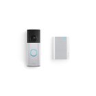Ring Battery Video Doorbell Plus - Retinal 2K & Chime (3rd Gen) - Nickel Silver