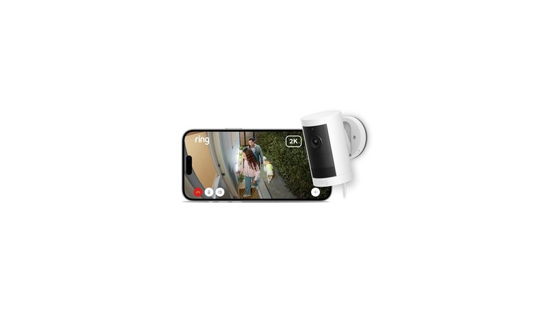 Ring Outdoor Cam Plus Plug-in Retinal 2K - White
