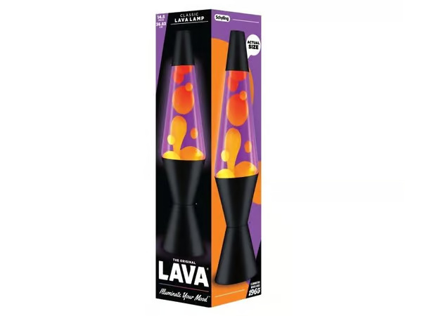 Lava Lamp 37cm Orange/Purple Black Base