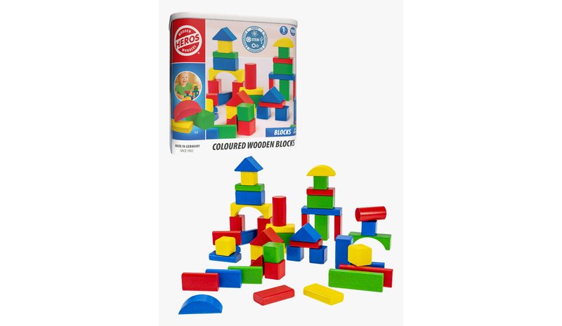 Heros Blocks Coloured wooden blocks 100pcs