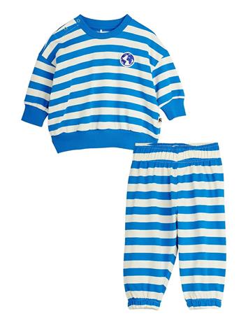 Mini Rodini Earth Yd Stripe Baby Set - Blue - 80/86